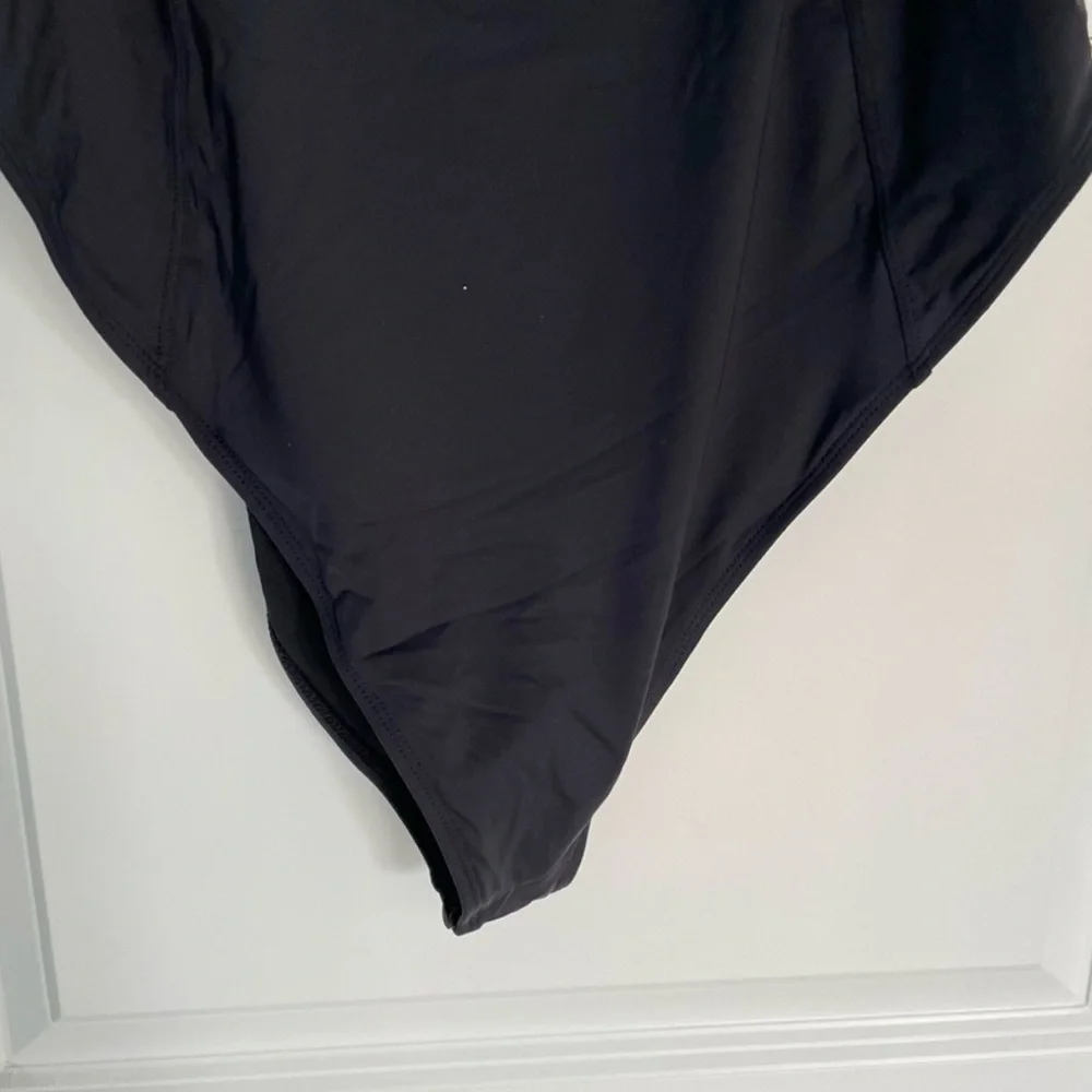 Good American GSW0243 Women's Sz 2 Black Contour Compress one piece Swimsuit NWT